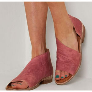 FREE PEOPLE mont blank pink genuine leather flats sandals 41 or 10  Spain